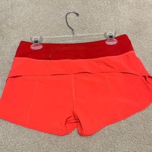 lululemon coral shorts size 6